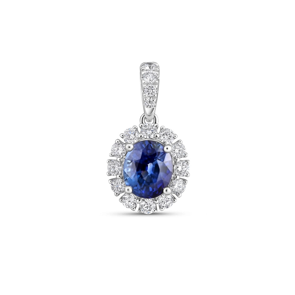 Pendants Pendants in White Gold containing Multi-gemstone, Diamond, Sapphire 442626