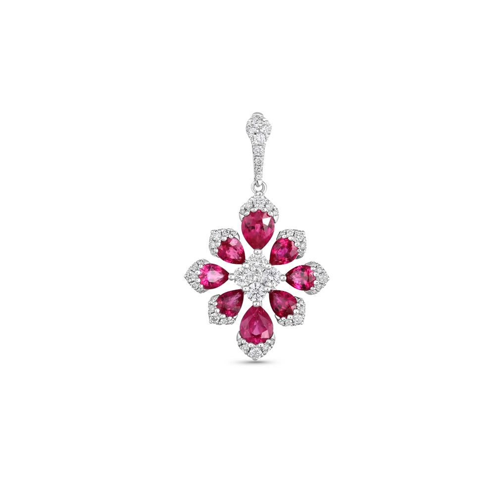 Pendants Pendants in White Gold containing Multi-gemstone, Diamond, Ruby 442629