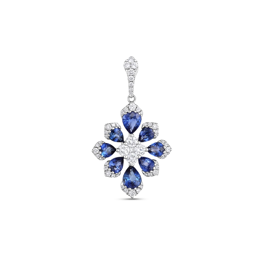 Pendants Pendants in White Gold containing Multi-gemstone, Diamond, Sapphire 442630
