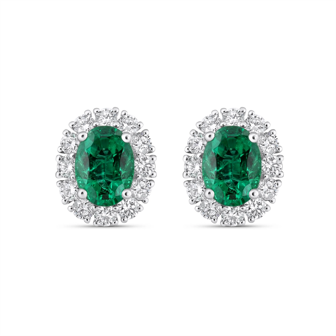 Earrings Earrings in White Gold containing Multi-gemstone, Diamond, Emerald 442643