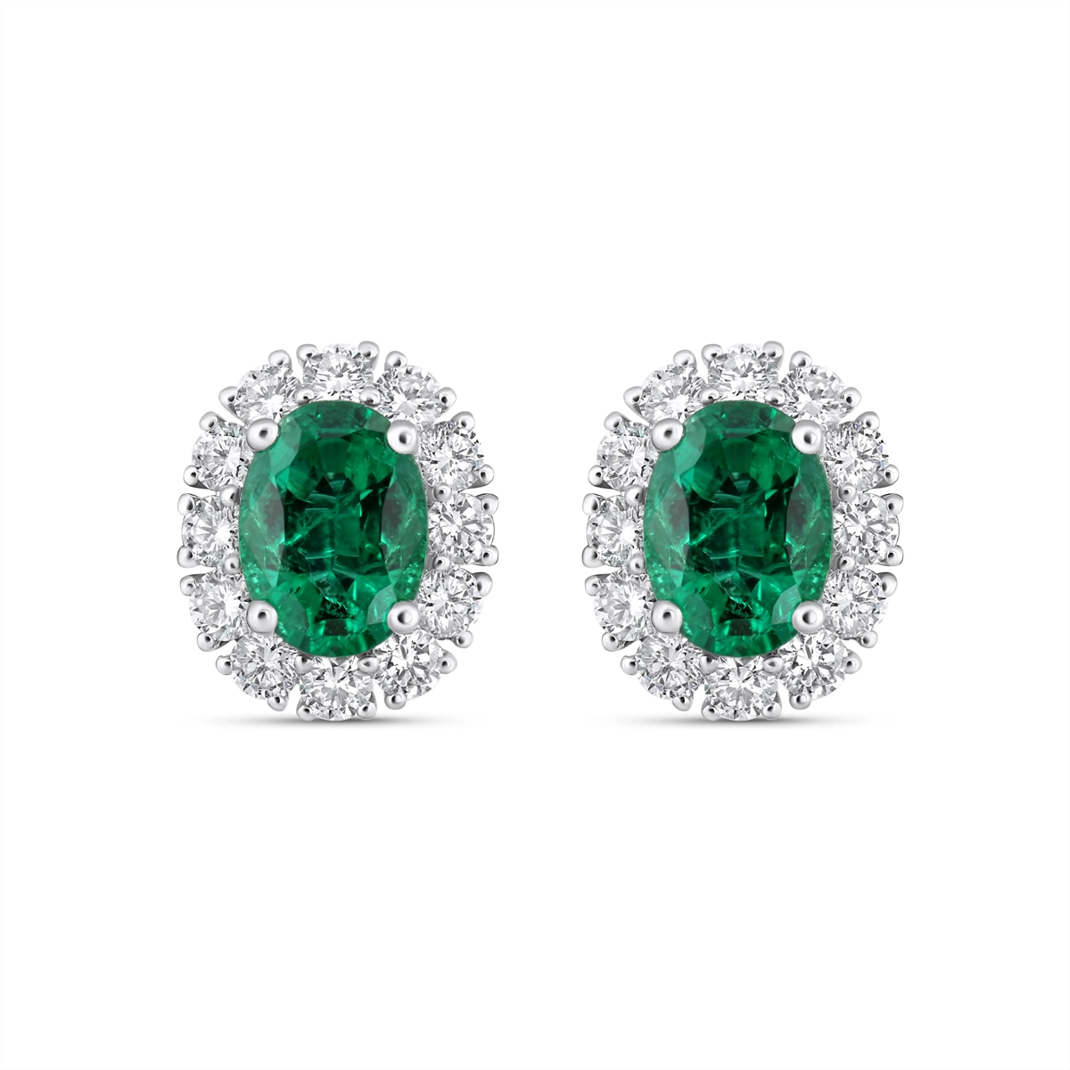 Earrings Earrings in White Gold containing Multi-gemstone, Diamond, Emerald 442643