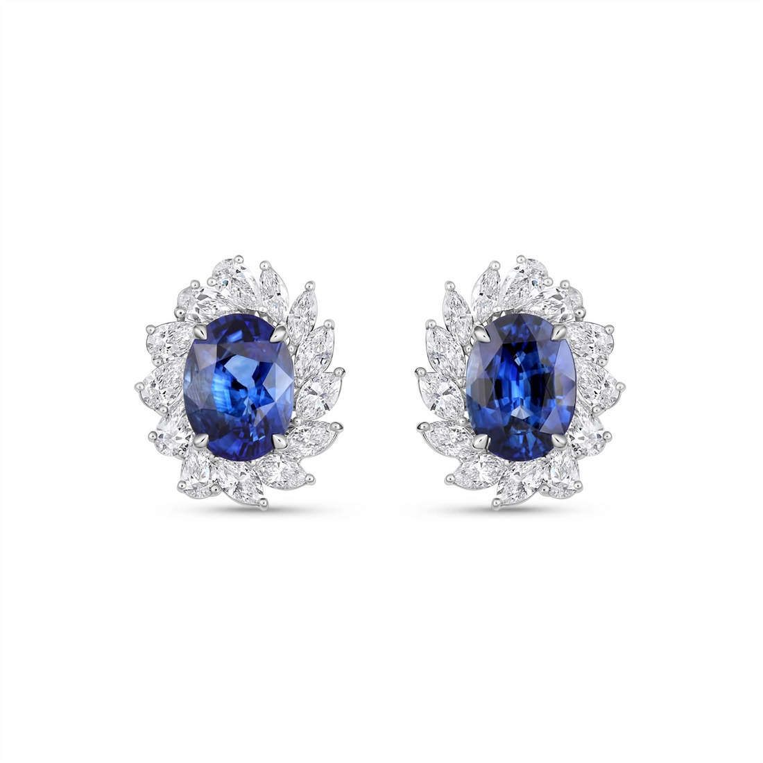 Earrings Earrings in White Gold containing Multi-gemstone, Diamond, Sapphire 442665
