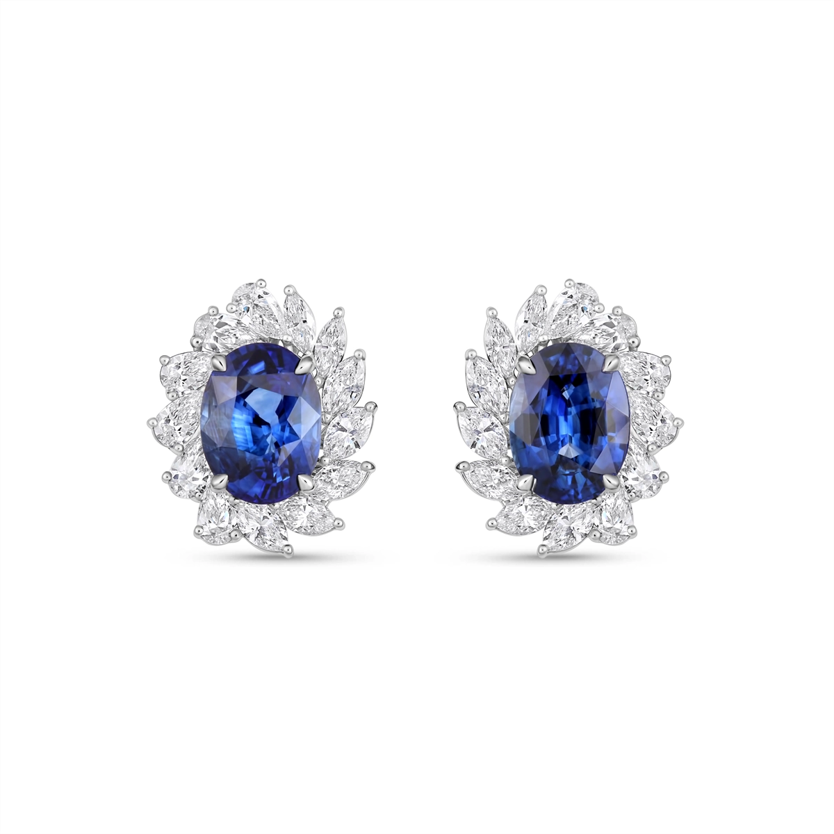 Earrings Earrings in White Gold containing Multi-gemstone, Diamond, Sapphire 442665