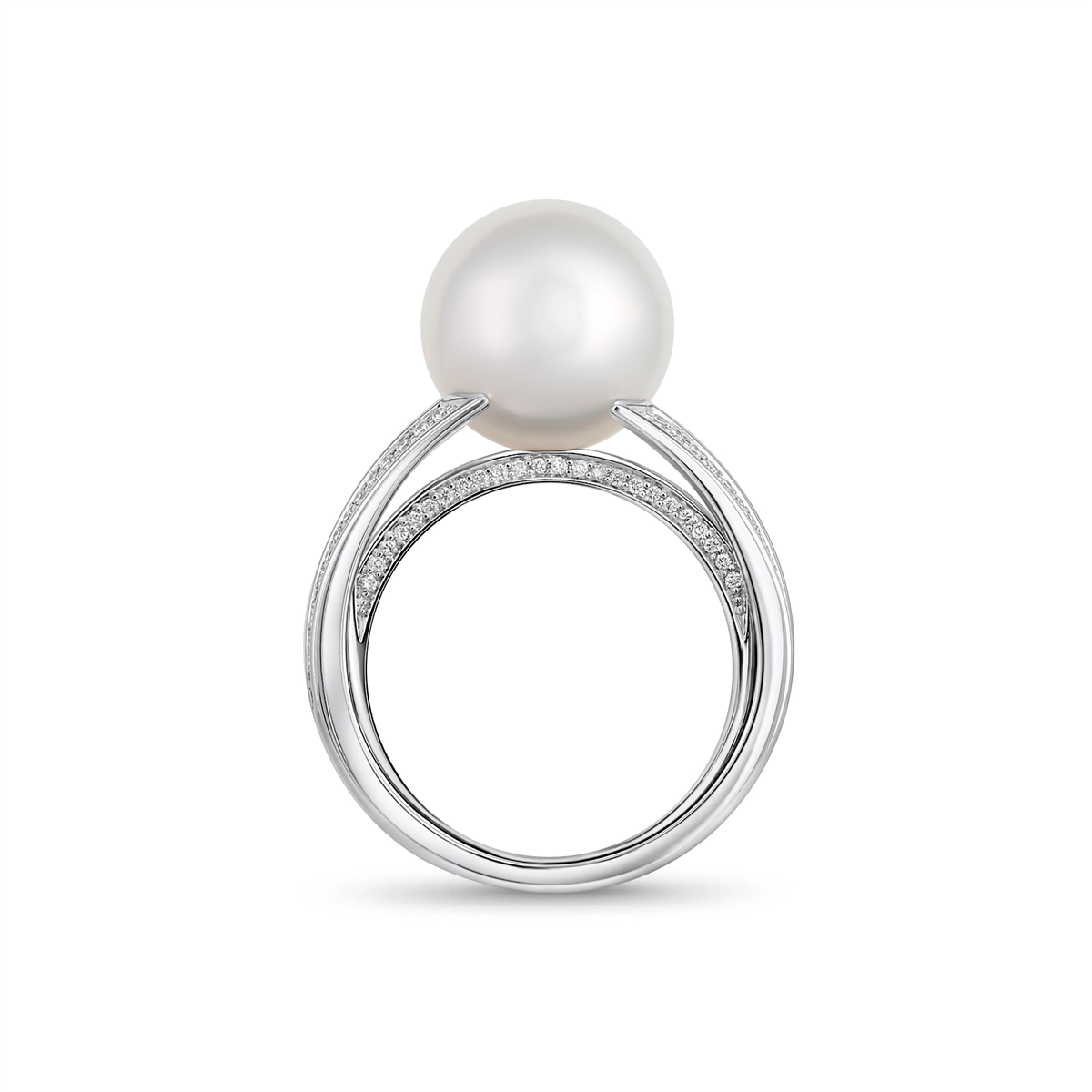 Mikimoto Rings in White Gold containing Multi-gemstone, Diamond, Pearl PRA693NDW65