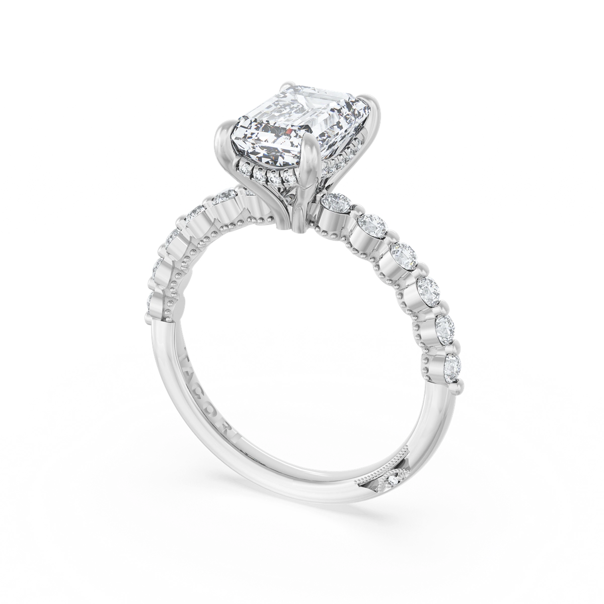 Tacori Engagement Rings in White Gold containing Diamond 2666 EC 9X6.5 W