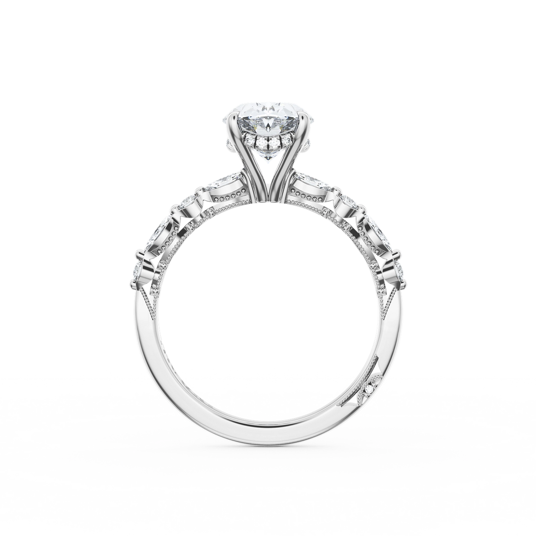 Tacori Engagement Rings in White Gold containing Diamond 2728 2.2 OV 10X7 W