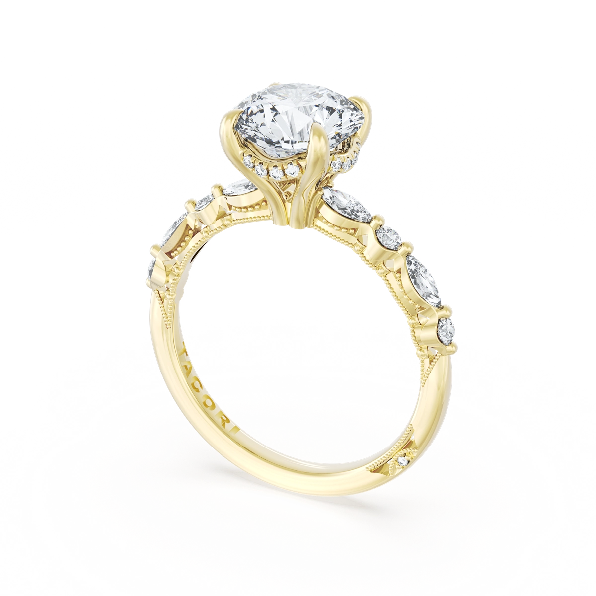 Tacori Engagement Rings in Yellow Gold containing Diamond 2728 2.2 RD 8.5 Y