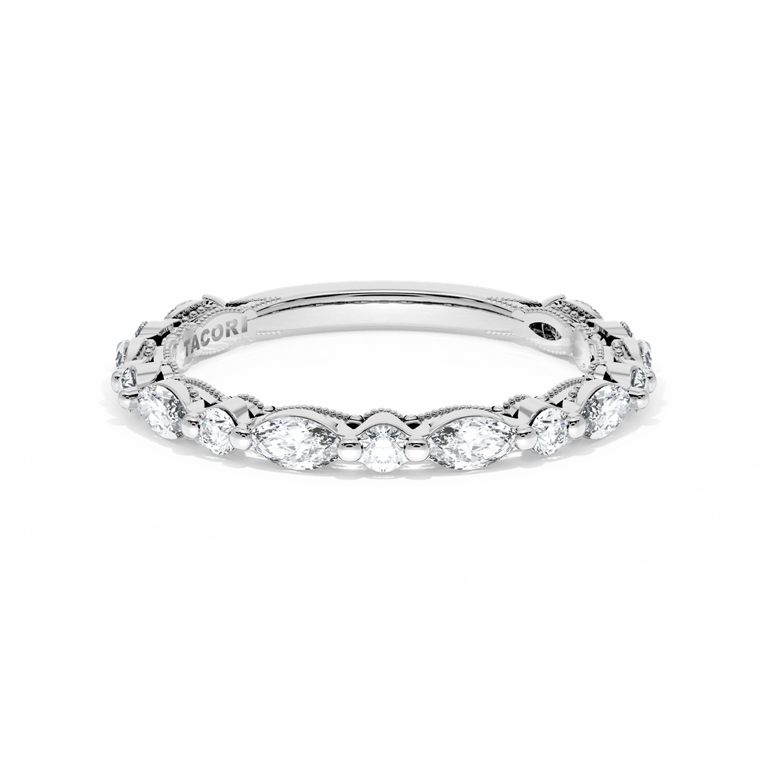 Tacori Wedding Rings in White Gold containing Diamond 2728 2.2 B 3/4 W