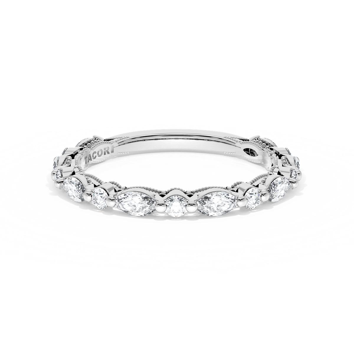 Tacori Wedding Rings in White Gold containing Diamond 2728 2.2 B 3/4 W