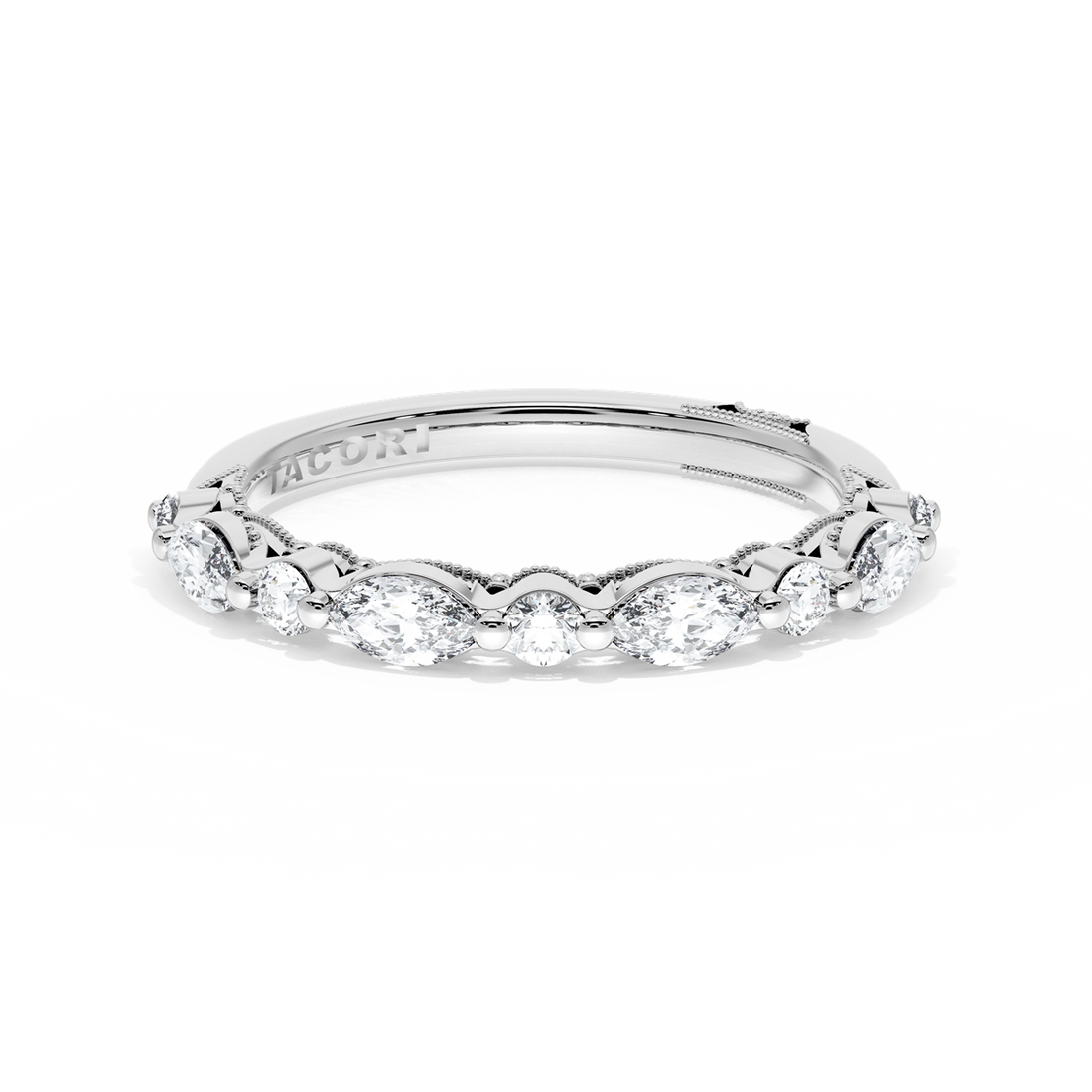 Tacori Wedding Rings in Platinum/Palladium containing Diamond 2728 2.8 B 1/2