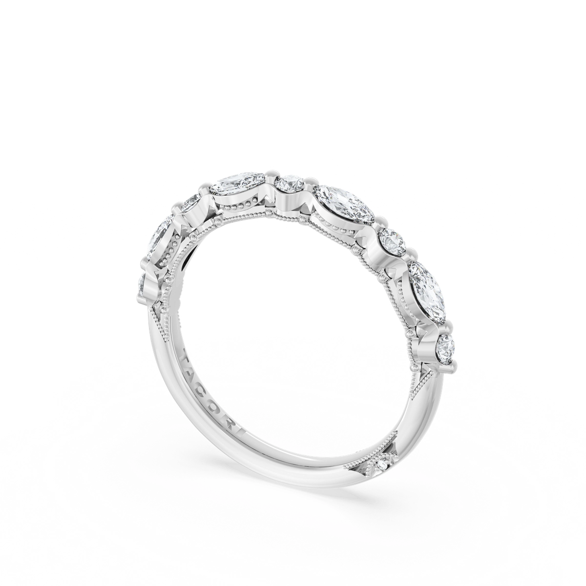 Tacori Wedding Rings in Platinum/Palladium containing Diamond 2728 2.8 B 1/2