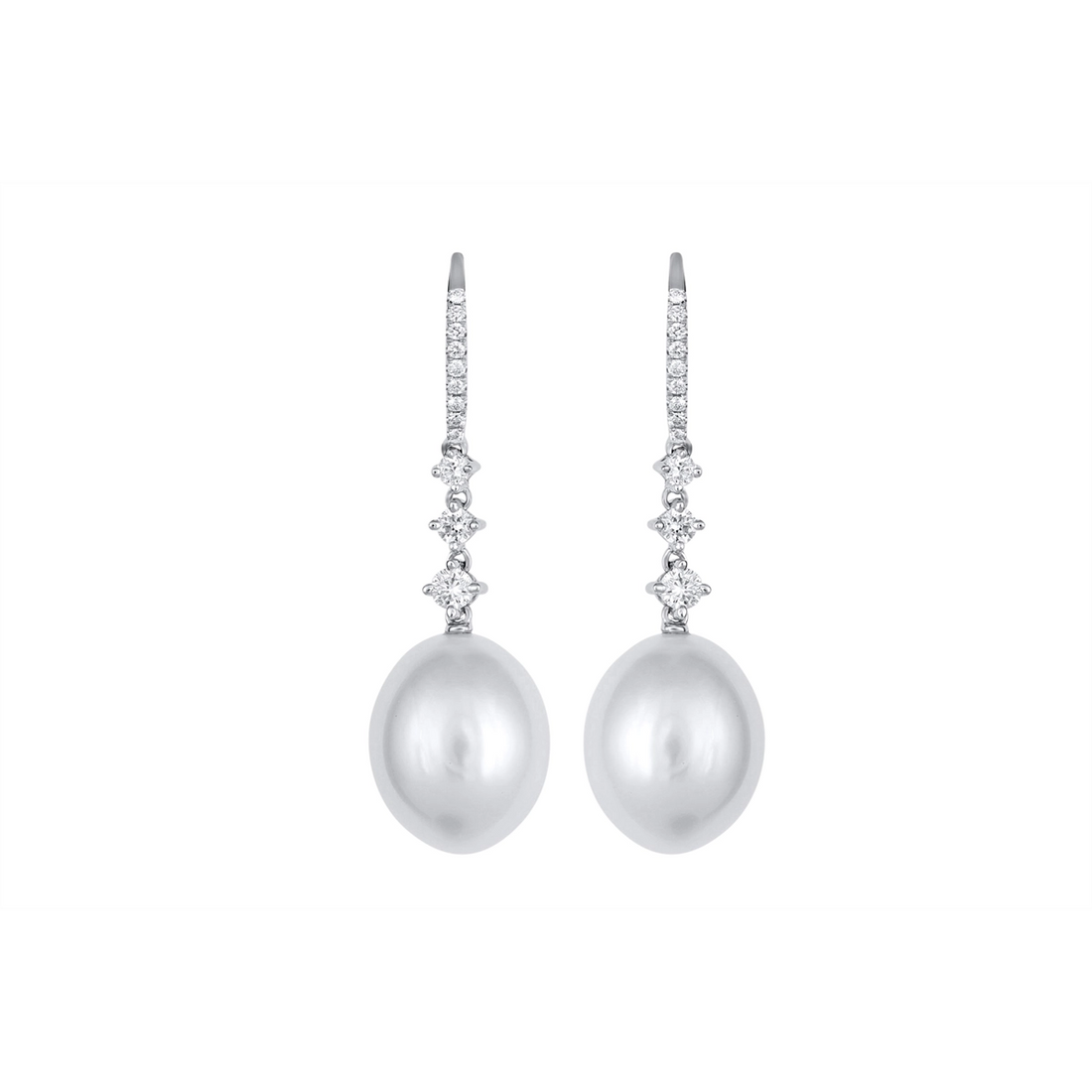 Earrings Earrings in White Gold containing Multi-gemstone, Diamond, Pearl 444200