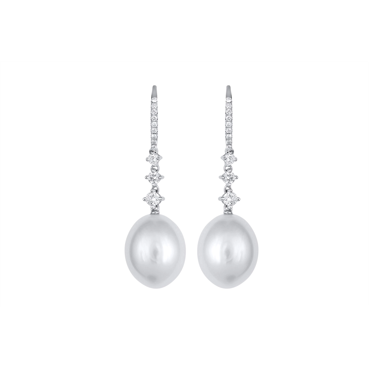 Earrings Earrings in White Gold containing Multi-gemstone, Diamond, Pearl 444200