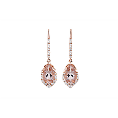 Earrings Earrings in Rose Gold containing Multi-gemstone, Diamond, Morganite 444216