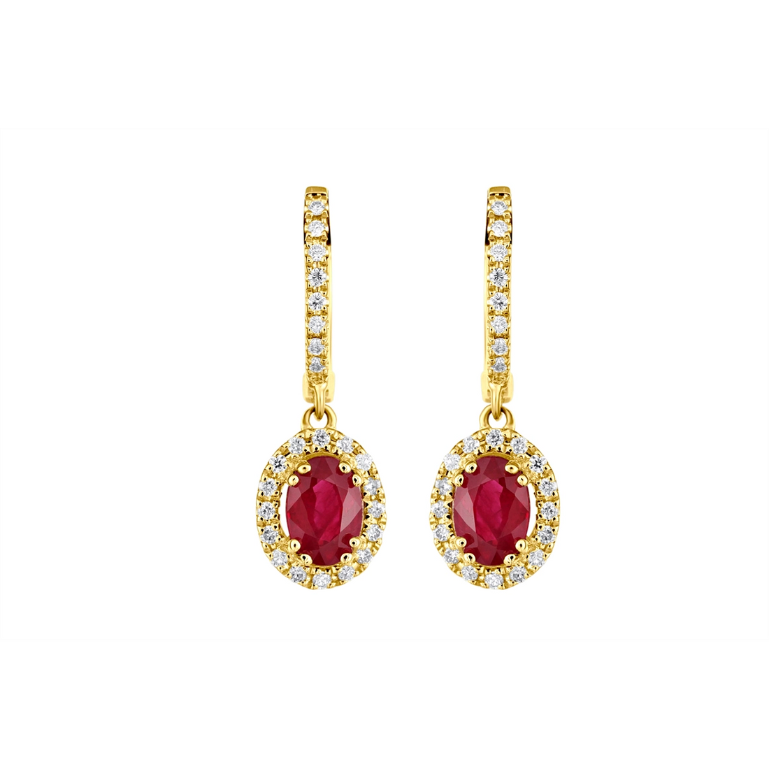 Earrings Earrings in Yellow Gold containing Multi-gemstone, Diamond, Ruby 444219