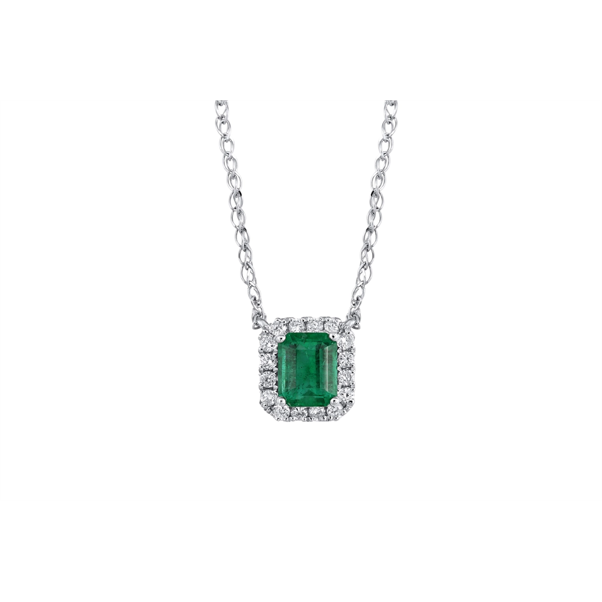 Pendants Necklaces in White Gold containing Multi-gemstone, Diamond, Emerald 444228