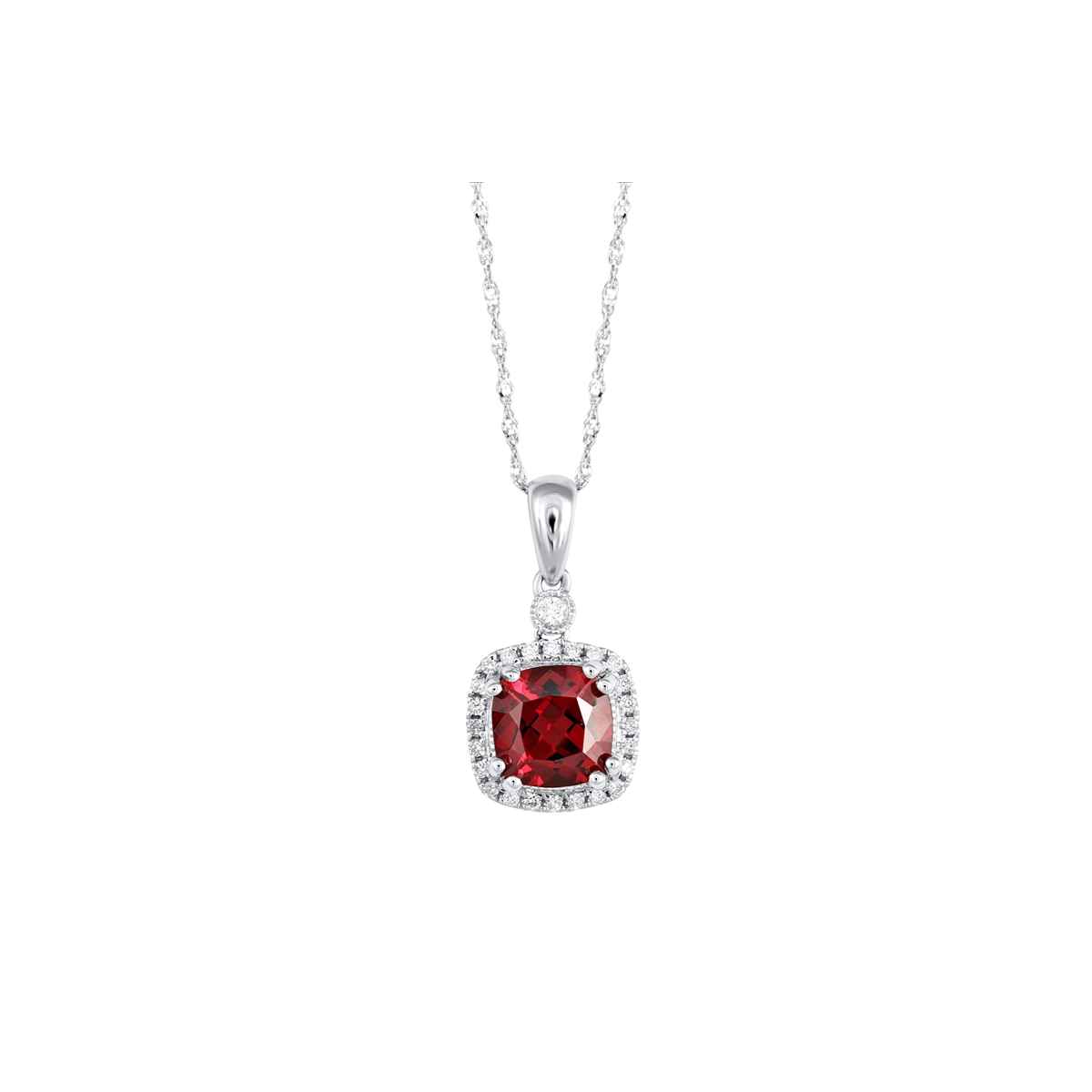 Pendants Necklaces in White Gold containing Garnet, Multi-gemstone, Diamond 444235