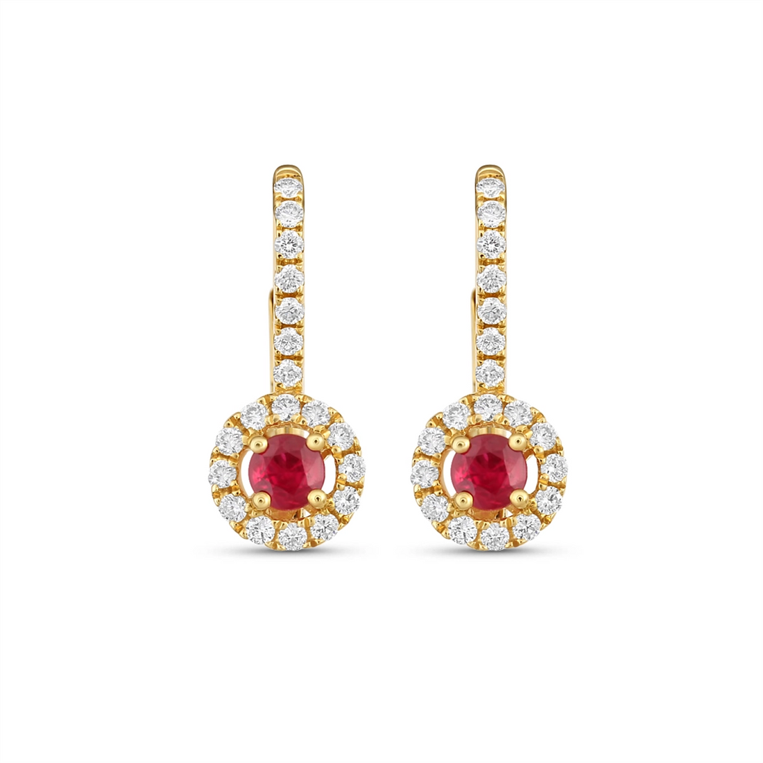 Earrings Earrings in Yellow Gold containing Multi-gemstone, Diamond, Ruby 444345