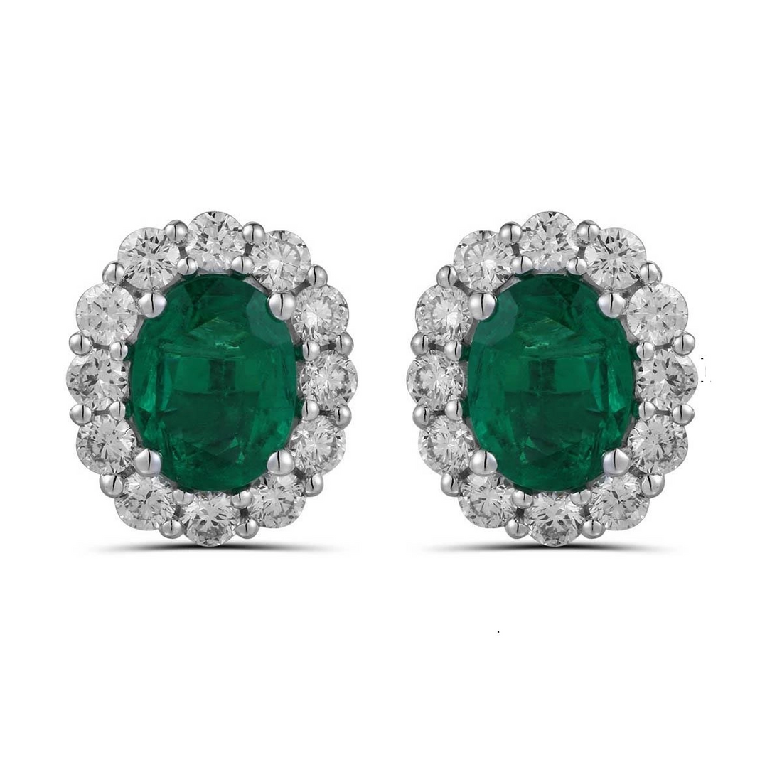 Earrings Earrings in White Gold containing Multi-gemstone, Diamond, Emerald 444350
