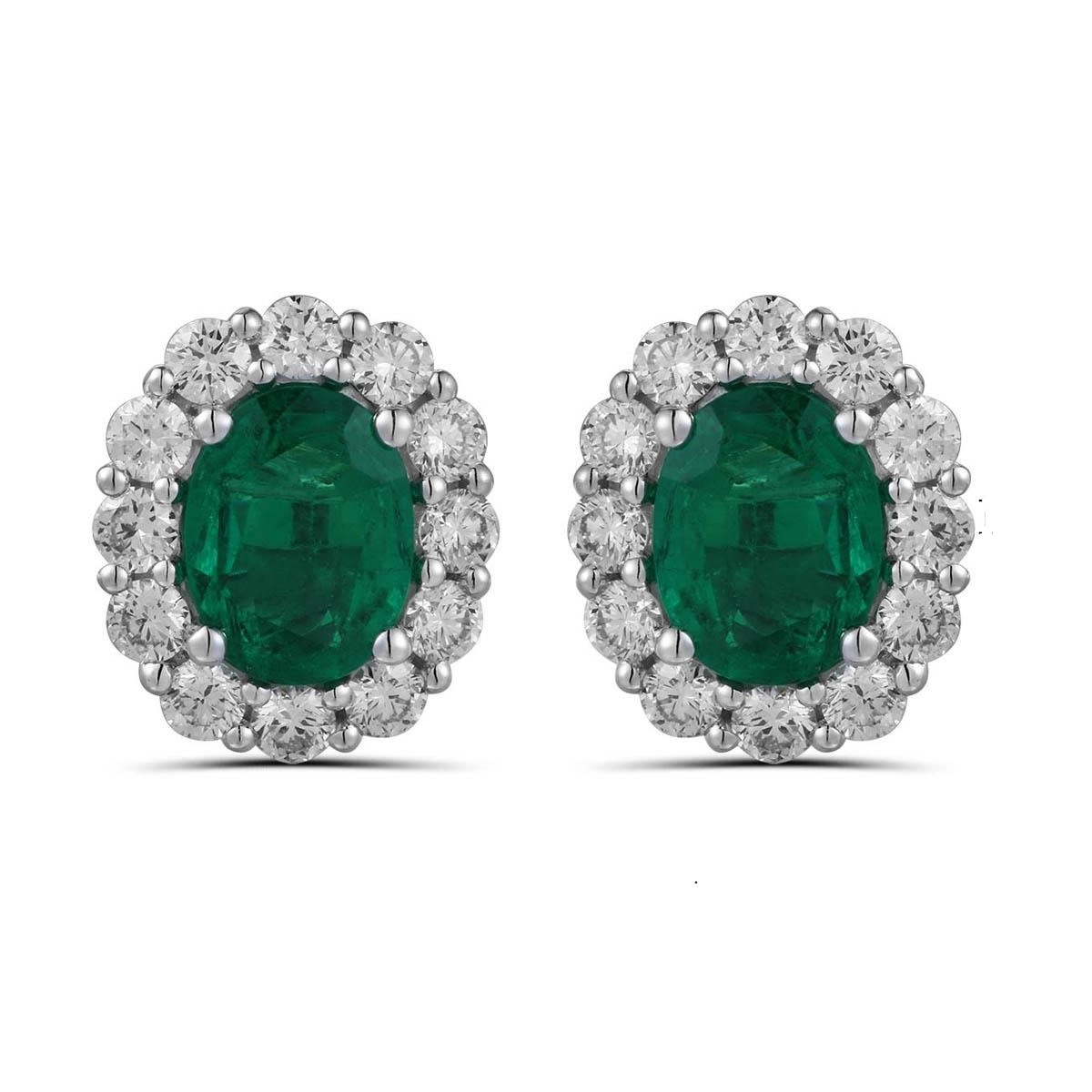 Earrings Earrings in White Gold containing Multi-gemstone, Diamond, Emerald 444350