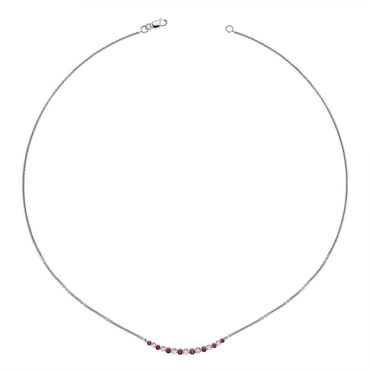 Necklaces Necklaces in White Gold containing Multi-gemstone, Diamond, Ruby 444417