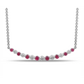 Necklaces Necklaces in White Gold containing Multi-gemstone, Diamond, Ruby 444417