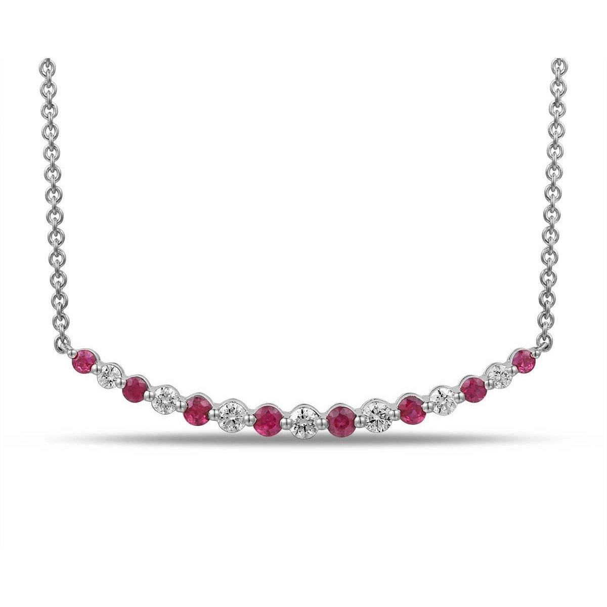 Necklaces Necklaces in White Gold containing Multi-gemstone, Diamond, Ruby 444417