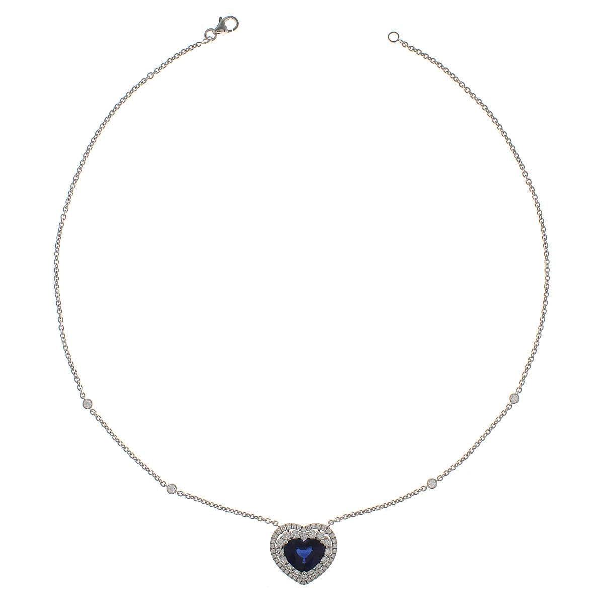 Necklaces Necklaces in White Gold containing Multi-gemstone, Diamond, Sapphire 444418