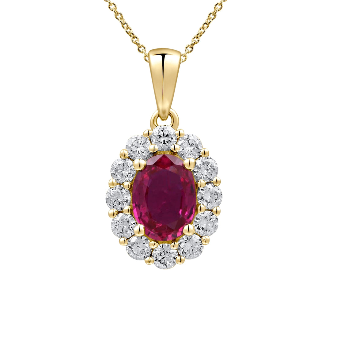 Pendants Pendants in Yellow Gold containing Multi-gemstone, Diamond, Ruby 444424