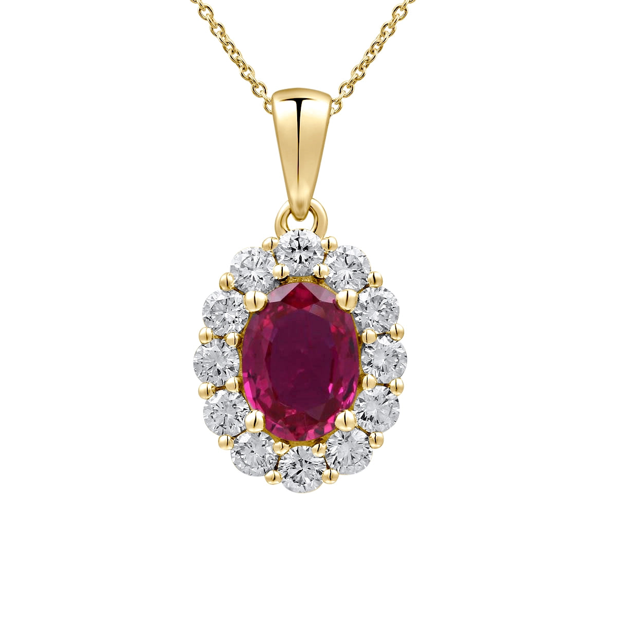 Pendants Pendants in Yellow Gold containing Multi-gemstone, Diamond, Ruby 444424