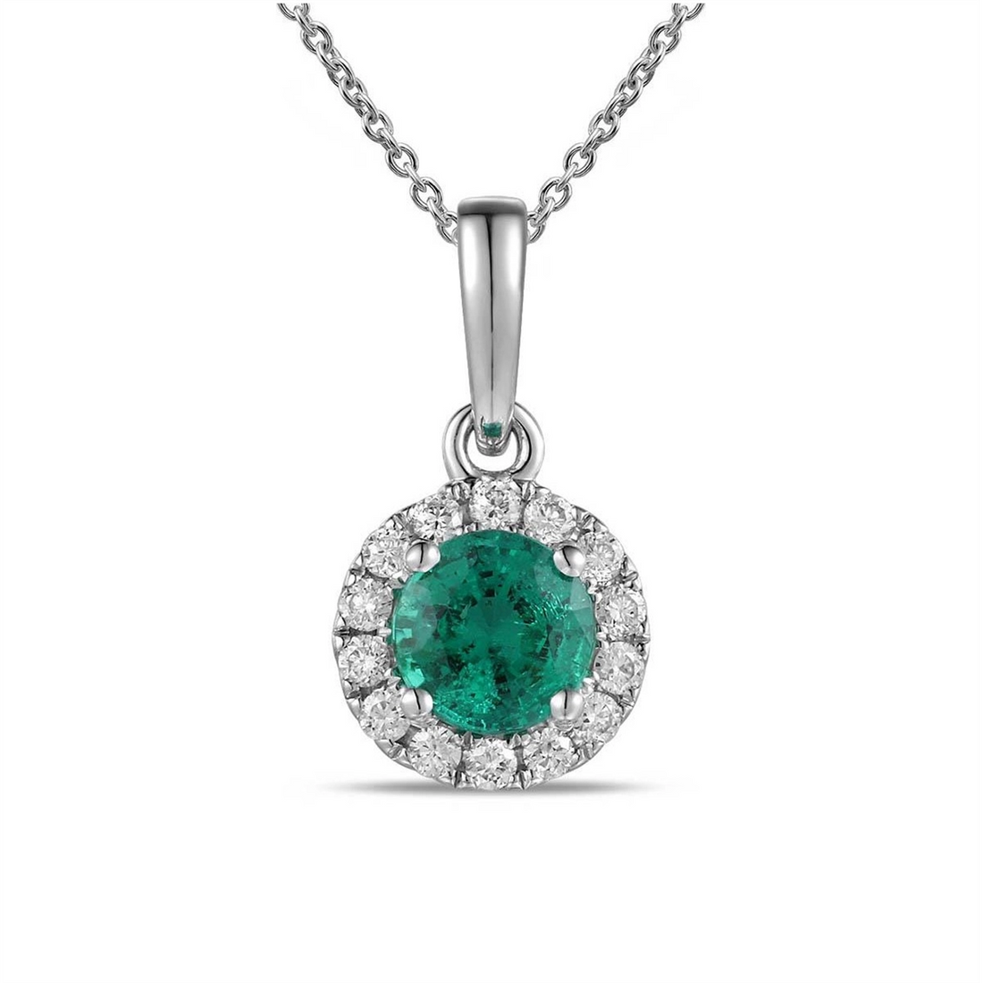 Pendants Pendants in White Gold containing Multi-gemstone, Diamond, Emerald 444425