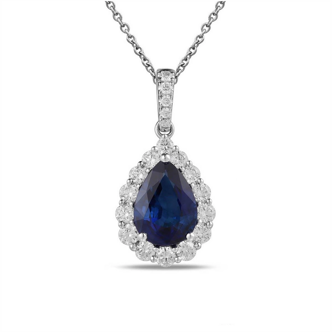 Pendants Pendants in White Gold containing Multi-gemstone, Diamond, Sapphire 444438
