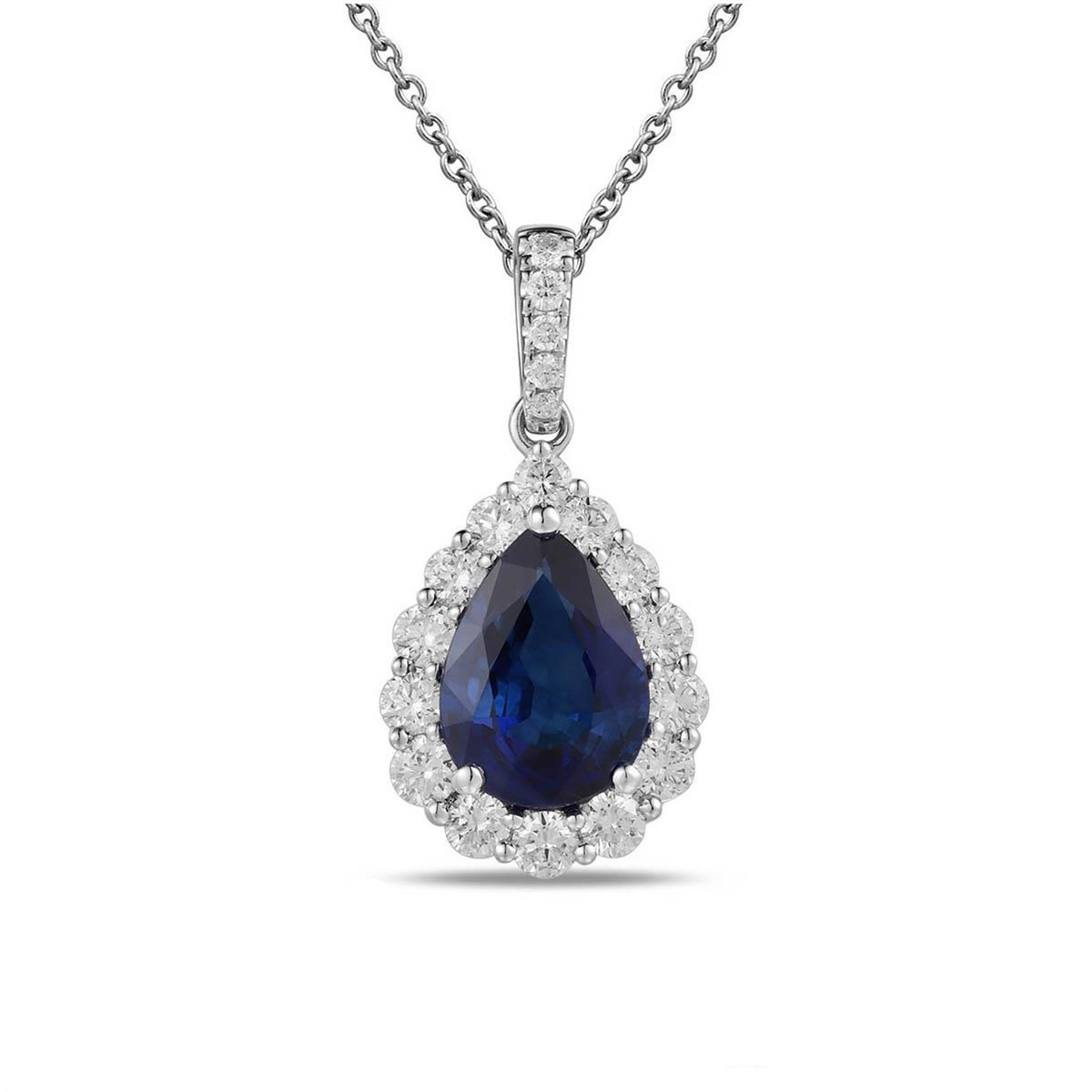 Pendants Pendants in White Gold containing Multi-gemstone, Diamond, Sapphire 444438