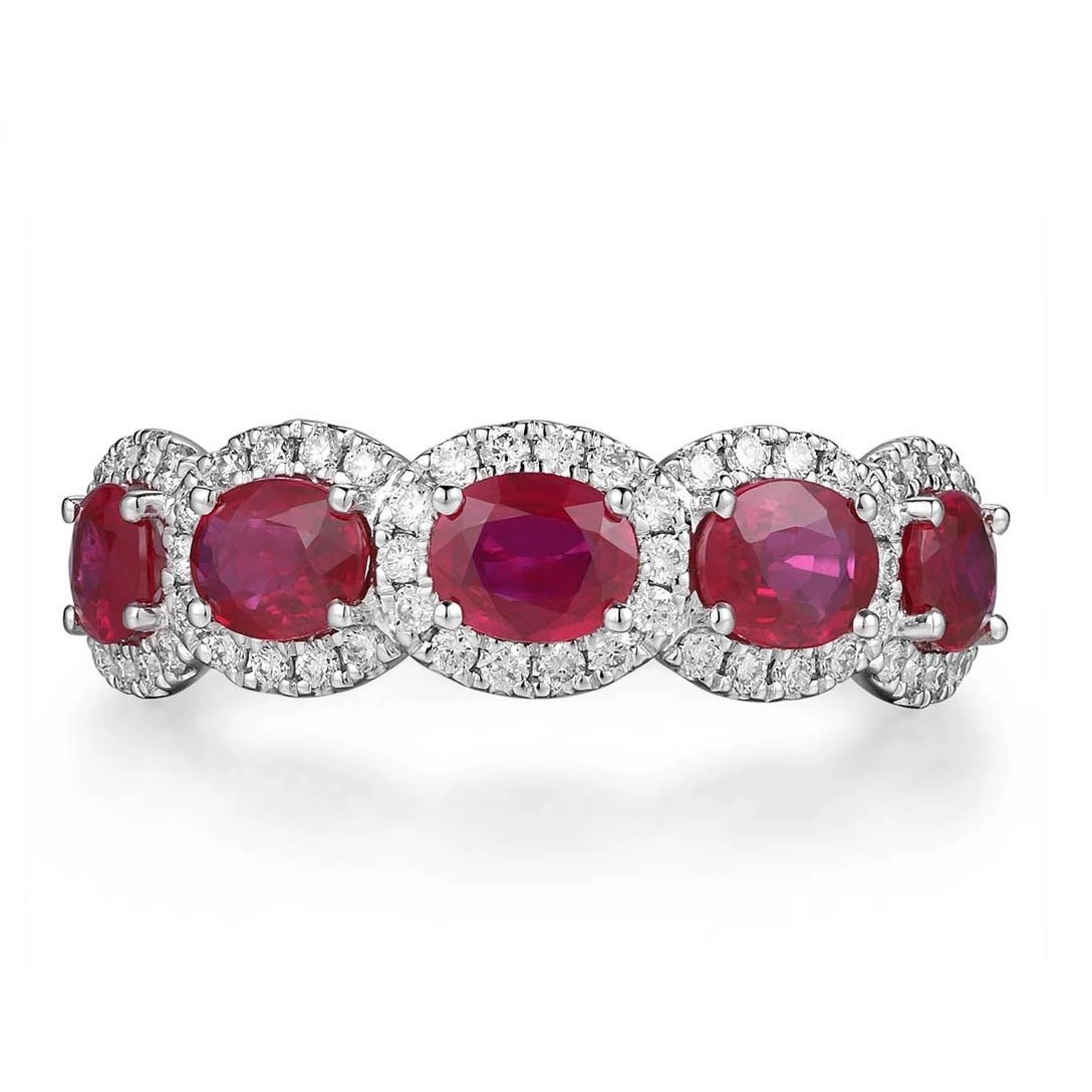 Rings Rings in White Gold containing Multi-gemstone, Diamond, Ruby 444484