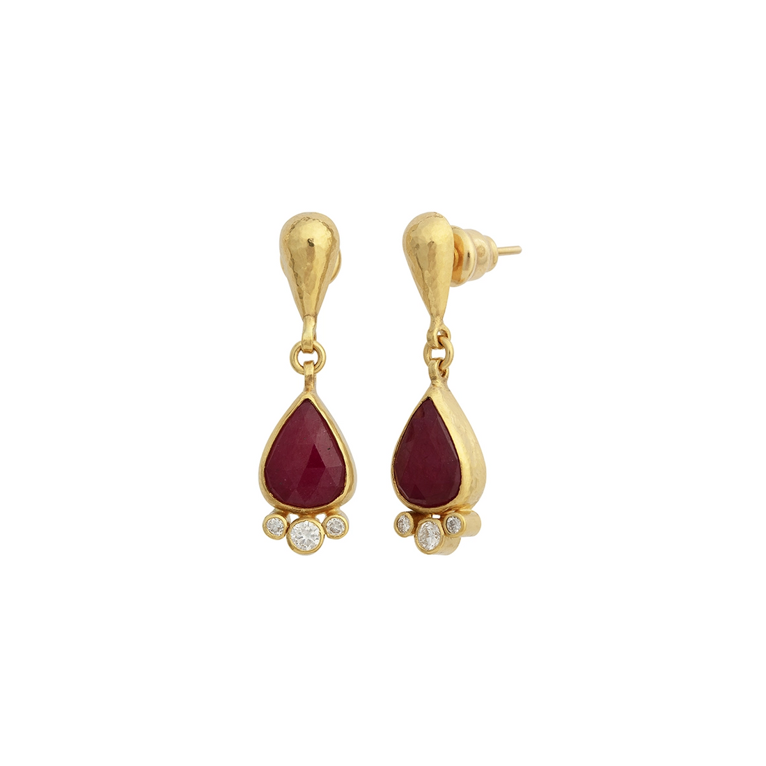 Gurhan Earrings in Yellow Gold containing Multi-gemstone, Diamond, Ruby OKE-YG-RU-18520