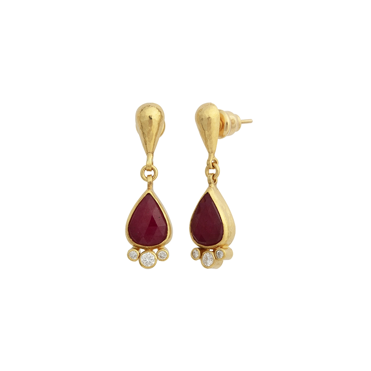 Gurhan Earrings in Yellow Gold containing Multi-gemstone, Diamond, Ruby OKE-YG-RU-18520