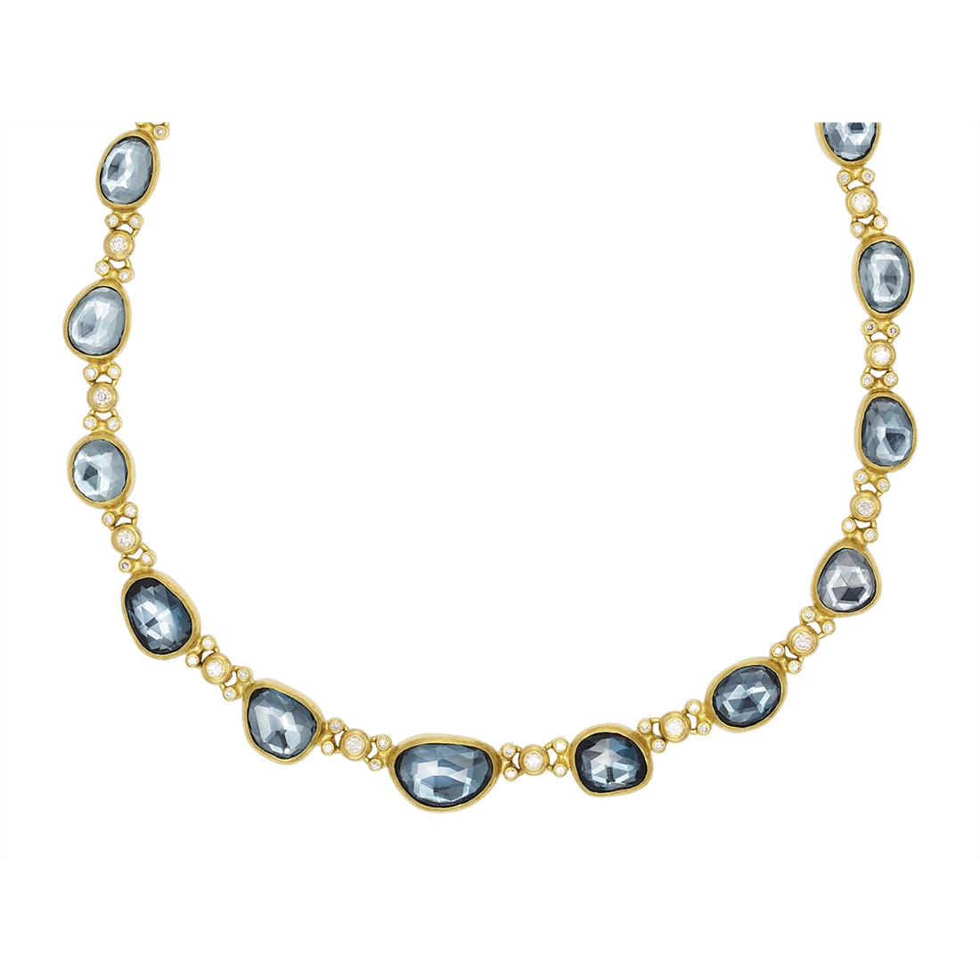 Gurhan Necklaces in Yellow Gold containing Blue topaz , London blue topaz, Multi-gemstone, Diamond OKN-YG-LBT-15140-18
