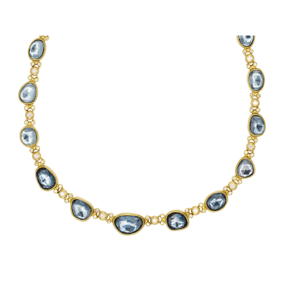 Gurhan Necklaces in Yellow Gold containing Blue topaz , London blue topaz, Multi-gemstone, Diamond OKN-YG-LBT-15140-18