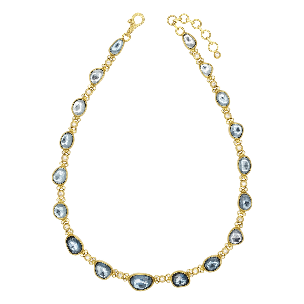 Gurhan Necklaces in Yellow Gold containing Blue topaz , London blue topaz, Multi-gemstone, Diamond OKN-YG-LBT-15140-18