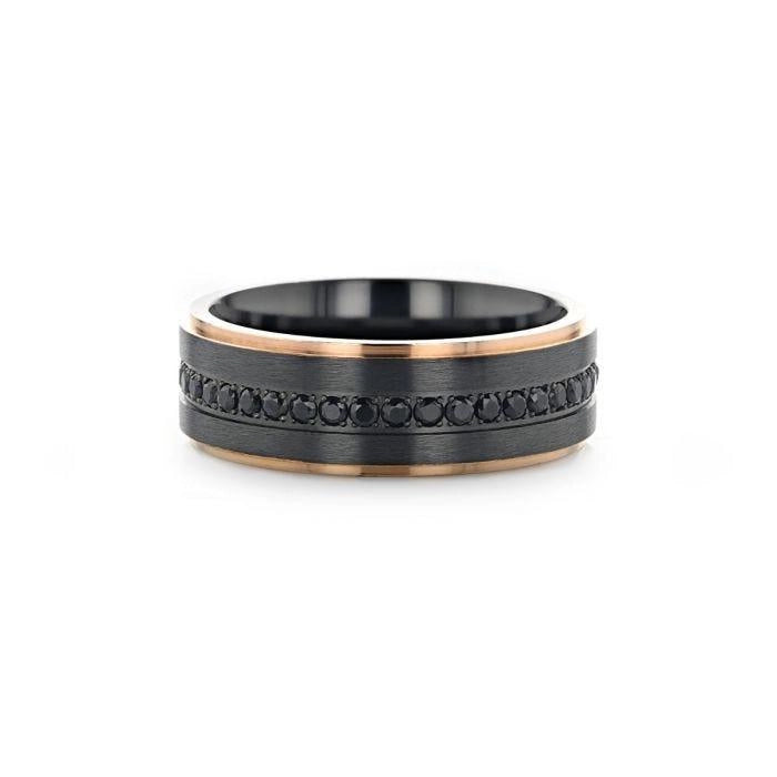 Mens Bands Wedding Rings in Alternative Metals containing Other 6266-TRGB-8MM-11