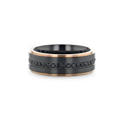 Mens Bands Wedding Rings in Alternative Metals containing Other 6266-TRGB-8MM-11