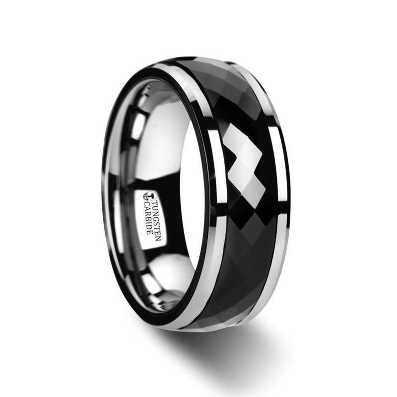 Mens Bands Wedding Rings in Alternative Metals W3080-BCSR-8MM-10