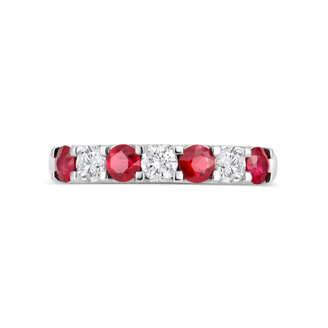 Wedding Bands Rings in White Gold containing Multi-gemstone, Diamond, Ruby 444919
