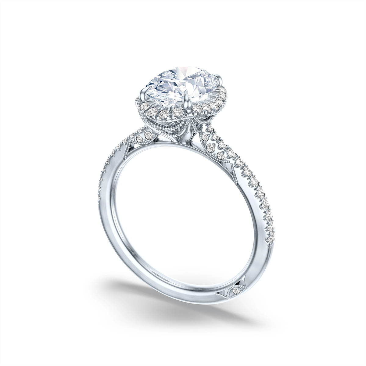 Tacori Engagement Rings in White Gold containing Diamond 2684 2.2 OV 11.5X8 W