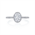 Tacori Engagement Rings in White Gold containing Diamond 2676 1.5 OV 9.5X7 W