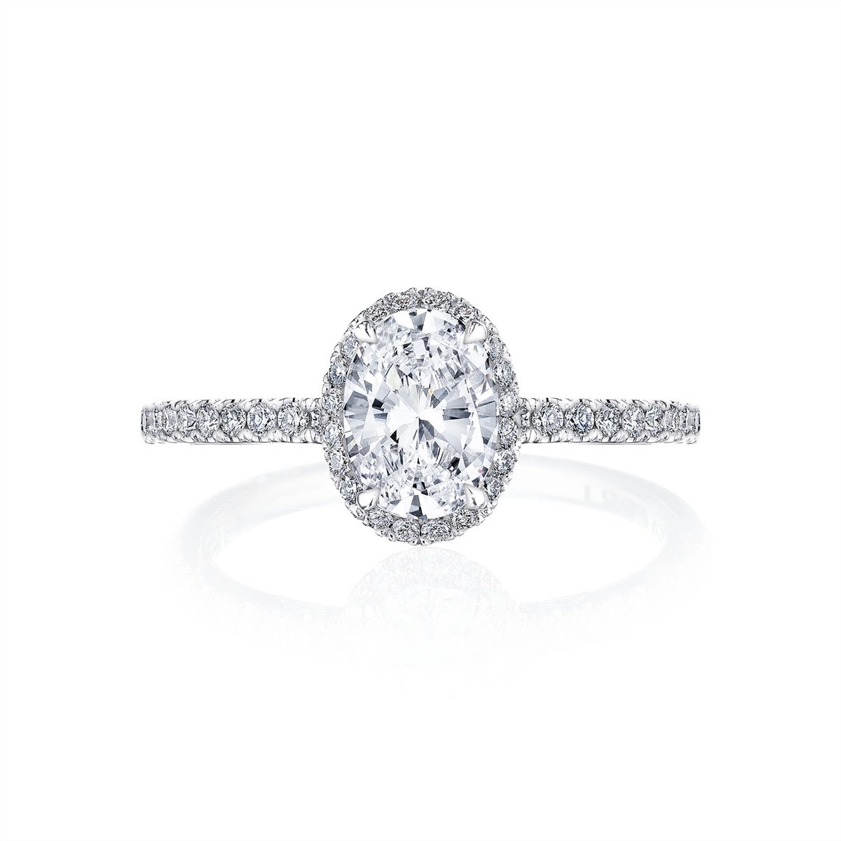 Tacori Engagement Rings in White Gold containing Diamond 2676 1.5 OV 9.5X7 W