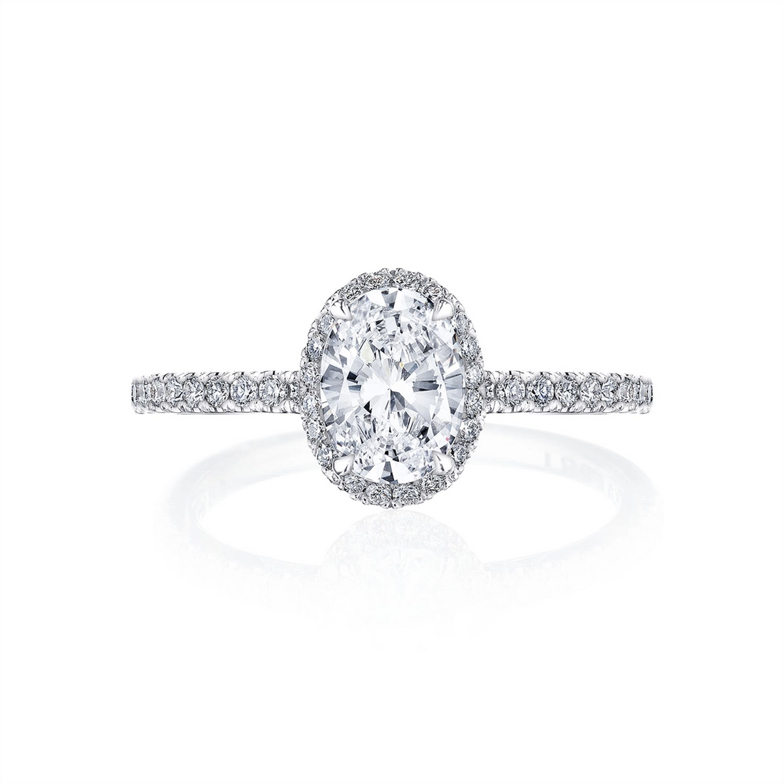 Tacori Engagement Rings in White Gold containing Diamond 2676 1.5 OV 9.5X7 W