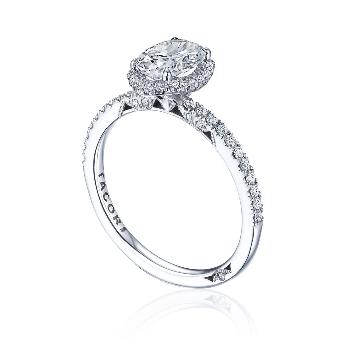 Tacori Engagement Rings in White Gold containing Diamond 2676 1.5 OV 9.5X7 W