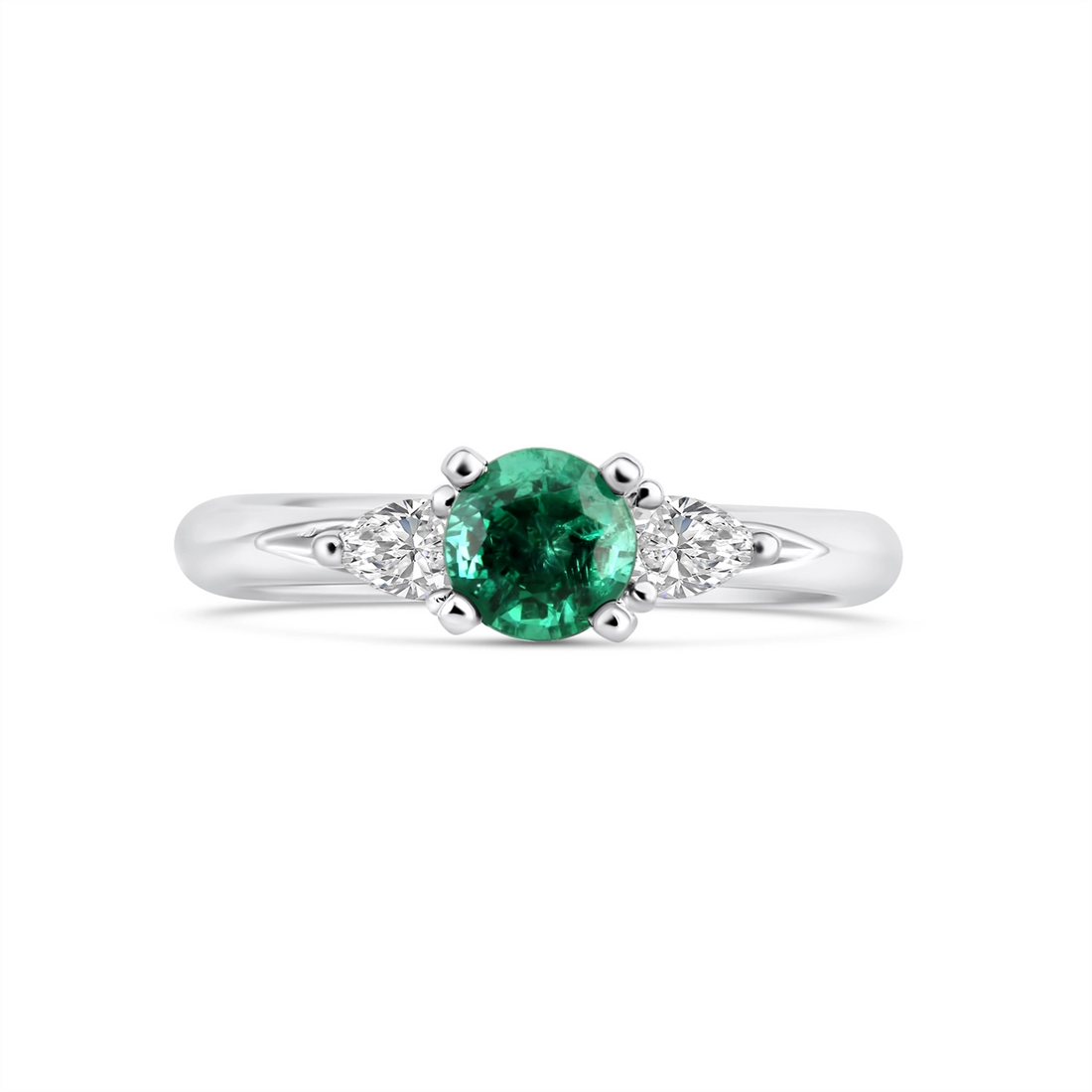 Undefined Rings in Platinum/Palladium containing Multi-gemstone, Diamond, Emerald 445063