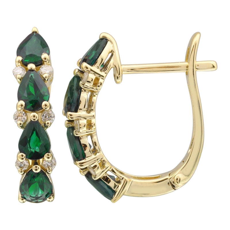 Earrings Earrings in Yellow Gold containing Multi-gemstone, Diamond, Emerald 445120